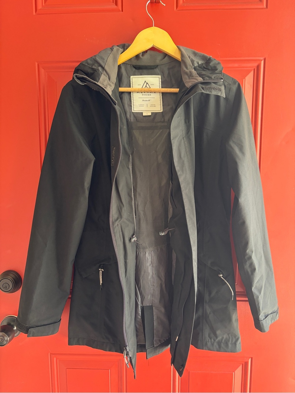 Black Alpine Design Women's Hooded Rain Jacket